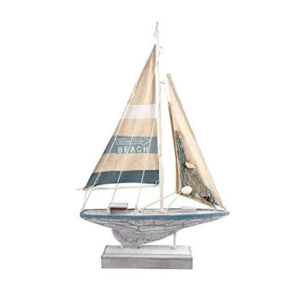 Decorative Small Sailing Boat Ornament with LED Lights