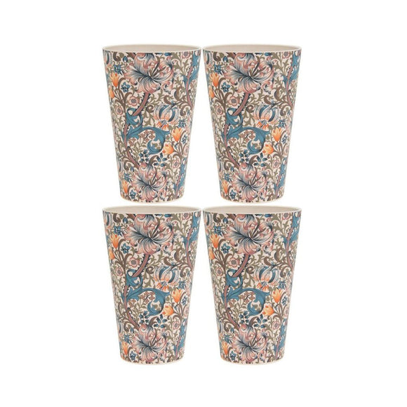 William Morris Golden Lily Set of 4 Bamboo Cups