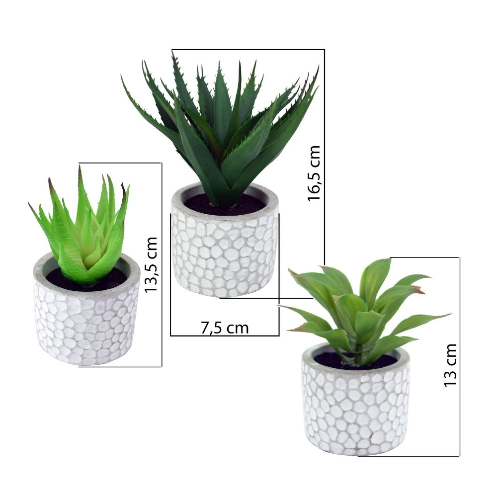 artificial plants in pots uk Artificial Plants Set of 3 Ceramic Pots