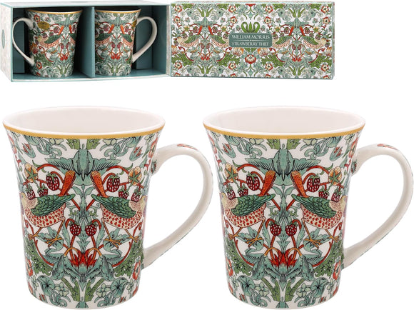 William Morris Strawberry Thief Set of 2 Mugs