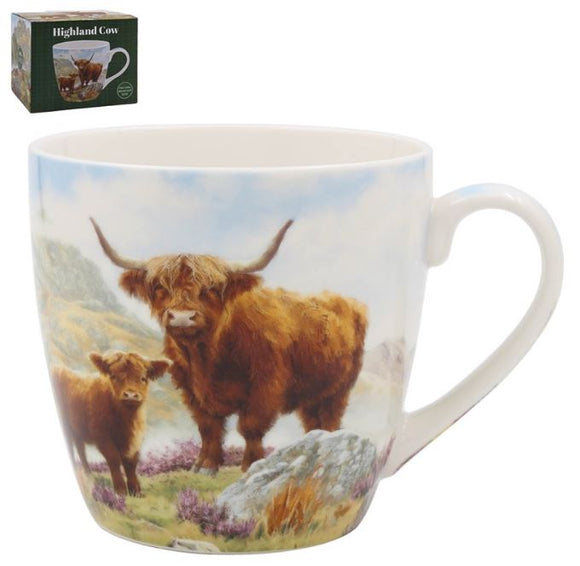 Highland Cow And Calf Breakfast Mug