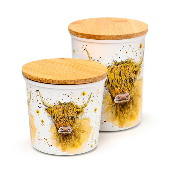 Highland Coo Cow Set Of 2 RPET Storage Jars