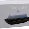 Elements Reactive Glaze Blue Butter Dish
