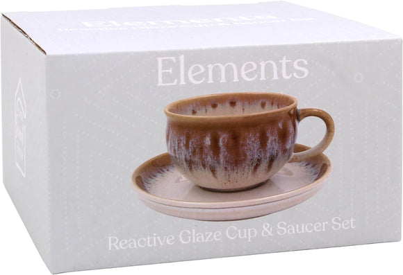 Reactive Glaze Cup & Saucer Set 73599