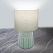 Reactive Glaze Green Table Lamp With Shade