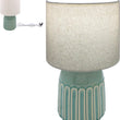 Reactive Glaze Green Table Lamp With Shade
