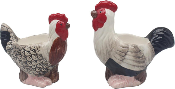 Cockerel And Hen Egg Cup Set