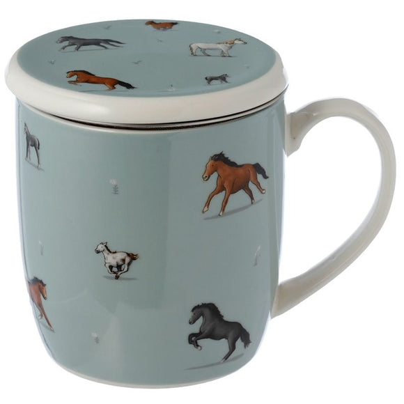 Farm Horses Infuser Mug With Lid