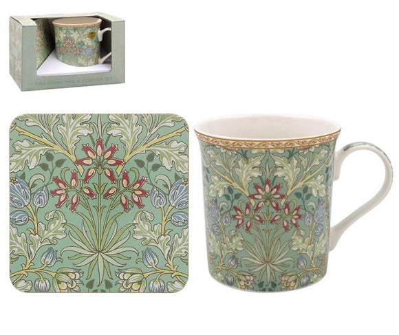 William Morris Hyacinth Mug & Coaster Set