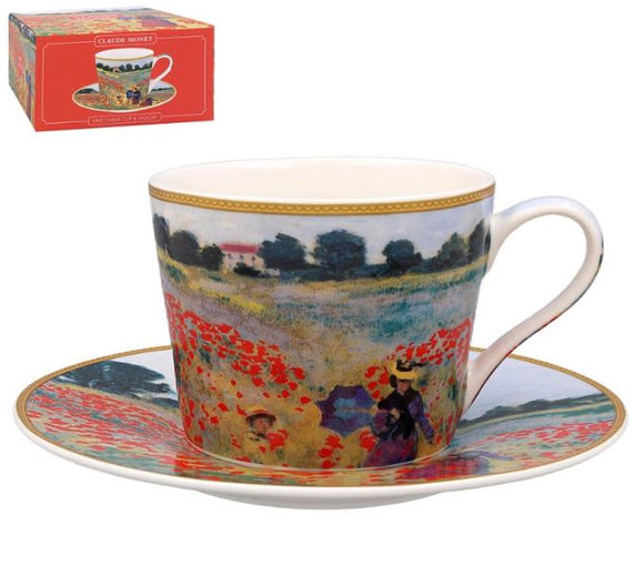 Claude Monet Poppy Fields Cup & Saucer
