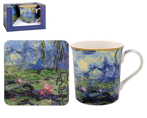 Monet Water Lilies Mug & Coaster Set