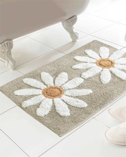 Natural Flower Rectangular Bath Mat