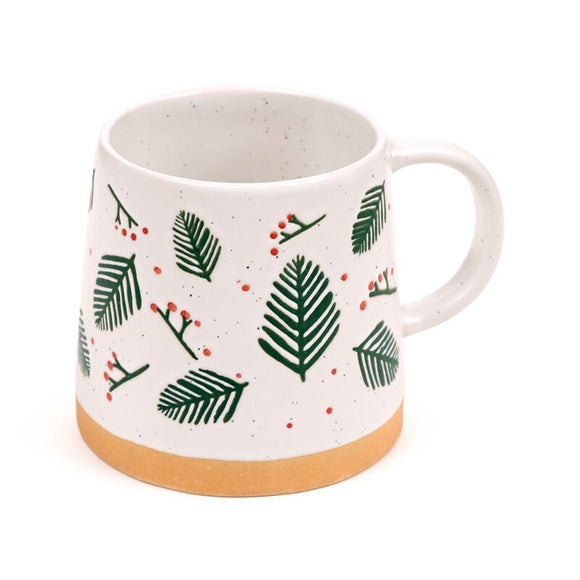 Christmas Pine Sprigs & Berries Stoneware Mug
