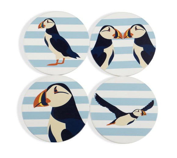 RSPB Puffins Set Of 4 Ceramic Coasters