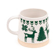 Christmas Green Reindeer Stoneware Mug