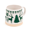 Christmas Green Reindeer Stoneware Mug