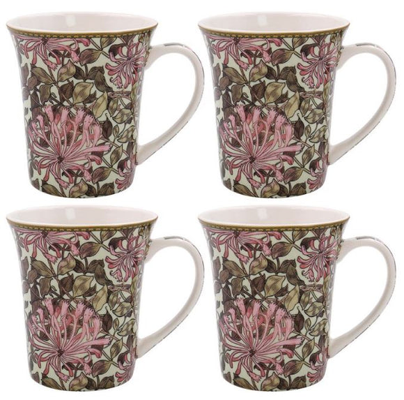 William Morris Honeysuckle Set of 4 Mugs