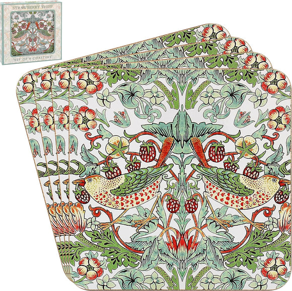 William Morris Strawberry Thief Set of 4 Coasters