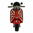 Union Jack White Scooter Tin Ornament