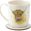 Jan Pashley Highland Cow Mug and Coaster Set