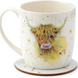 Jan Pashley Highland Cow Mug and Coaster Set