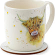 Jan Pashley Highland Cow Mug and Coaster Set