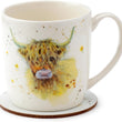 Jan Pashley Highland Cow Mug and Coaster Set