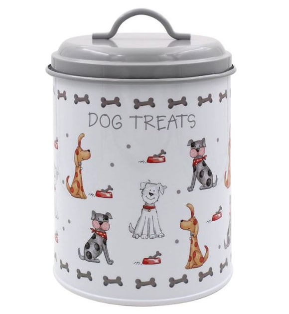 Faithful Friends Round Dog Treats Tin