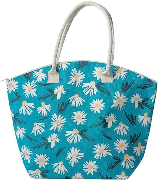 Daisy Lane Jute Beach Bag
