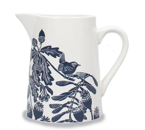 Kate Heiss Woodland Navy Ceramic Jug