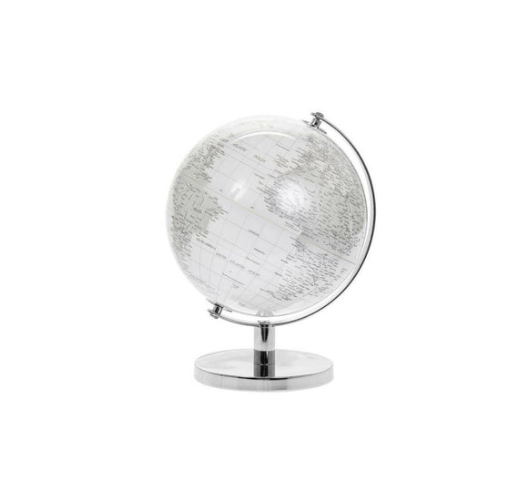 White and Silver Small Metal Globe