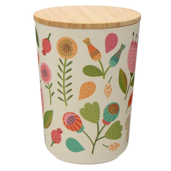 Autumn Falls Bamboo Medium Round Storage Jar