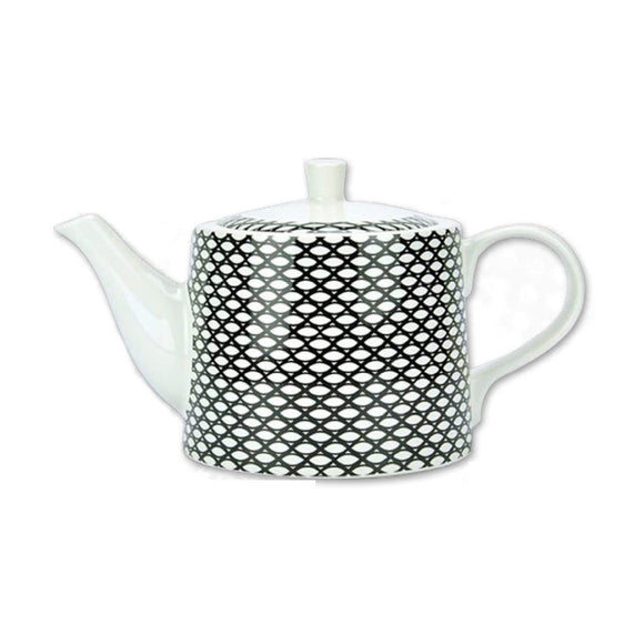 Black and White Design Large Ceramic Teapot