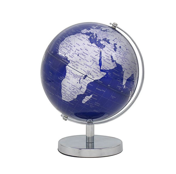 Blue and Silver Small Metal Globe
