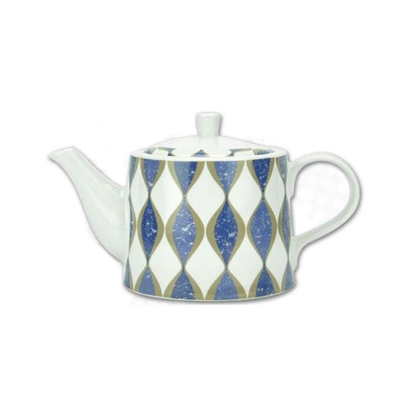 Blue Swirl Pattern Ceramic Tea Pot