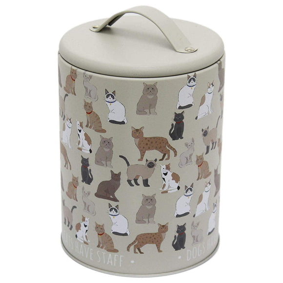 Large Enameled Round Multi Cat Storage Container