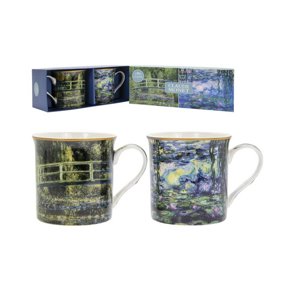 Claude Monet Water Lillies Art Set of 2 Mugs