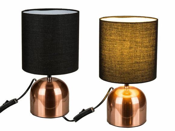 Copper Table Lamp With Black Shade