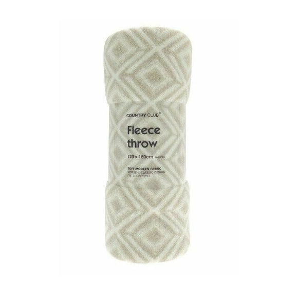 Geometric Tile Cream Fleece Blanket