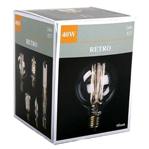 Retro Globe Style Filament Light Bulb 95MM 40W 240V E27