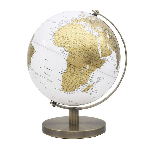 Gold and White Medium Globe