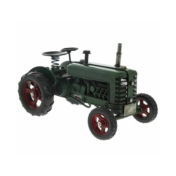 Green Tractor Metal Ornament