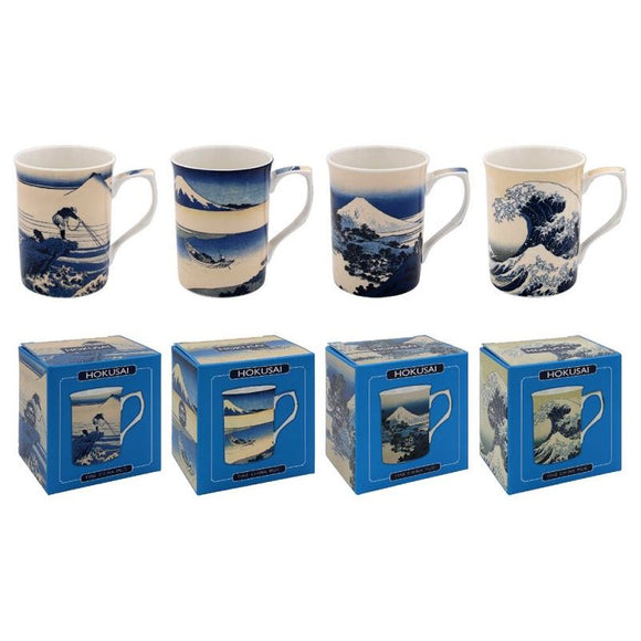 Hokusai Waves Set of 4 Coffee Mugs