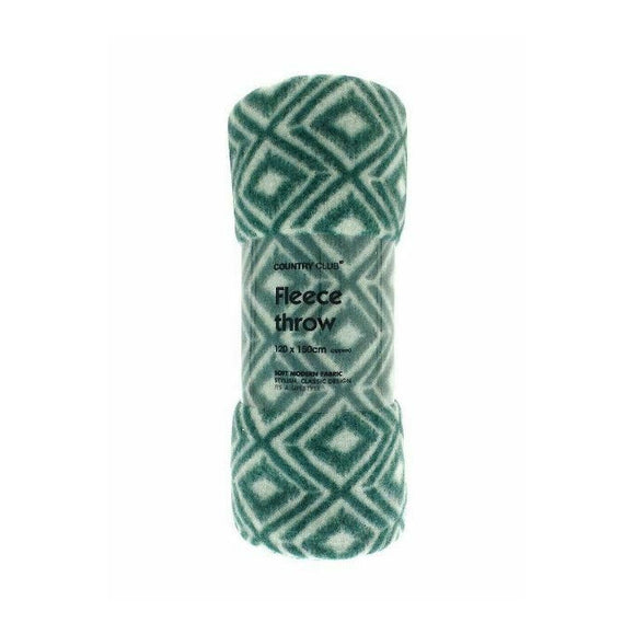 Geometric Tile Jade Fleece Blanket