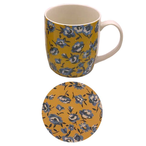 Pick of the Bunch Peony Porcelain Mug and Coaster Set