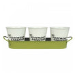 Retro Style Set of 3 Metal Plant Pots