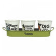 Retro Style Set of 3 Metal Plant Pots