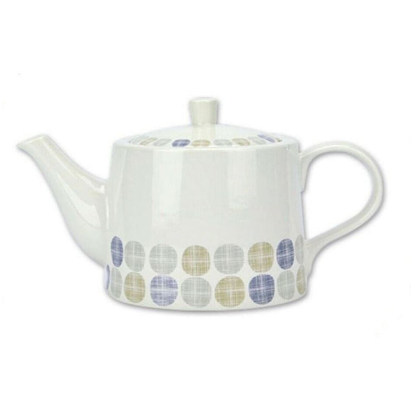 Blue Grey Spots Large Ceramic Teapot