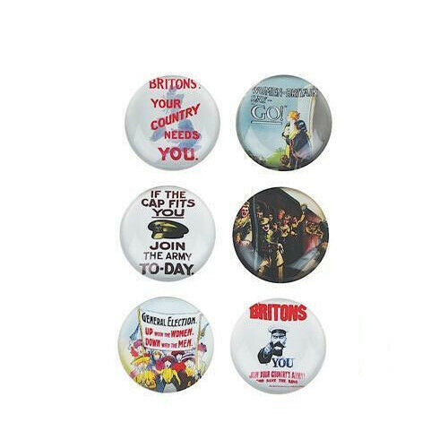 WW1 Recruitment Posters Set of 6 Glass Magnets