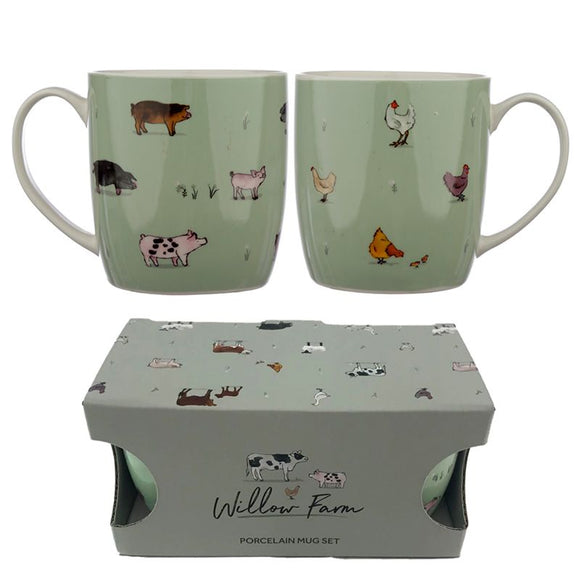 Willow Farm Set of 2 Porcelain Mugs